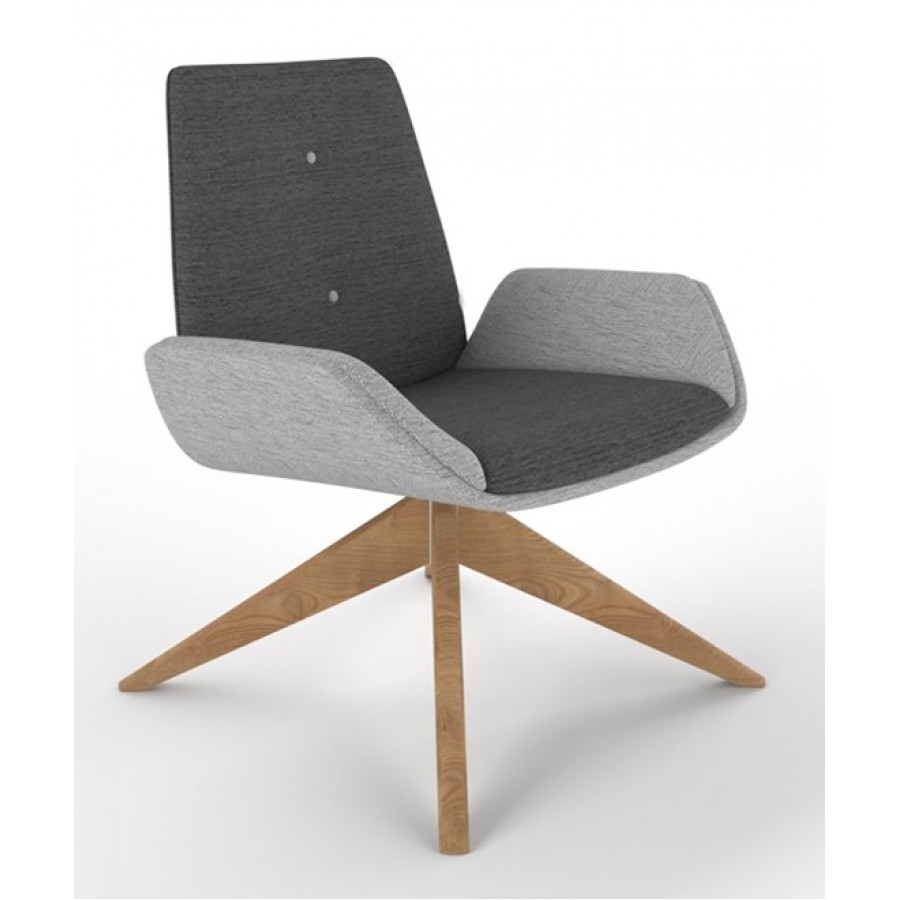 Follow Lounge Chair With Wooden Pyramid Base